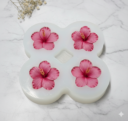 4 Cavity Hibiscus Fower Mold CFM348