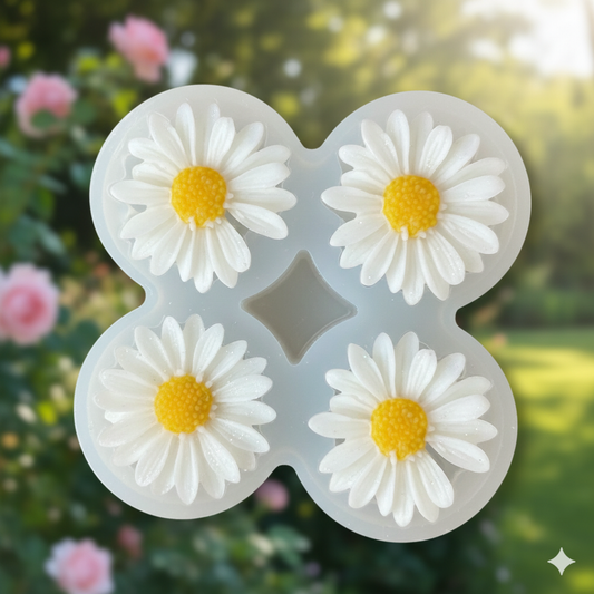4 Cavity Yellow Daisy Mold WCM739