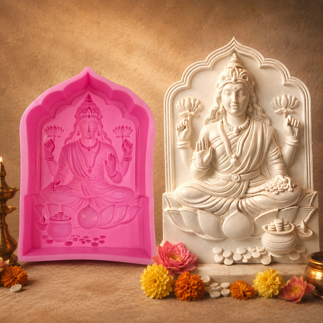 Goddess Lakshmi Wall Hanging Silicone Mold