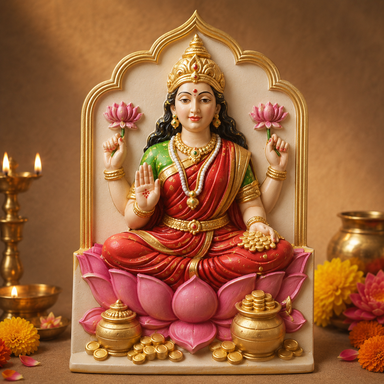Goddess Lakshmi Wall Hanging Silicone Mold