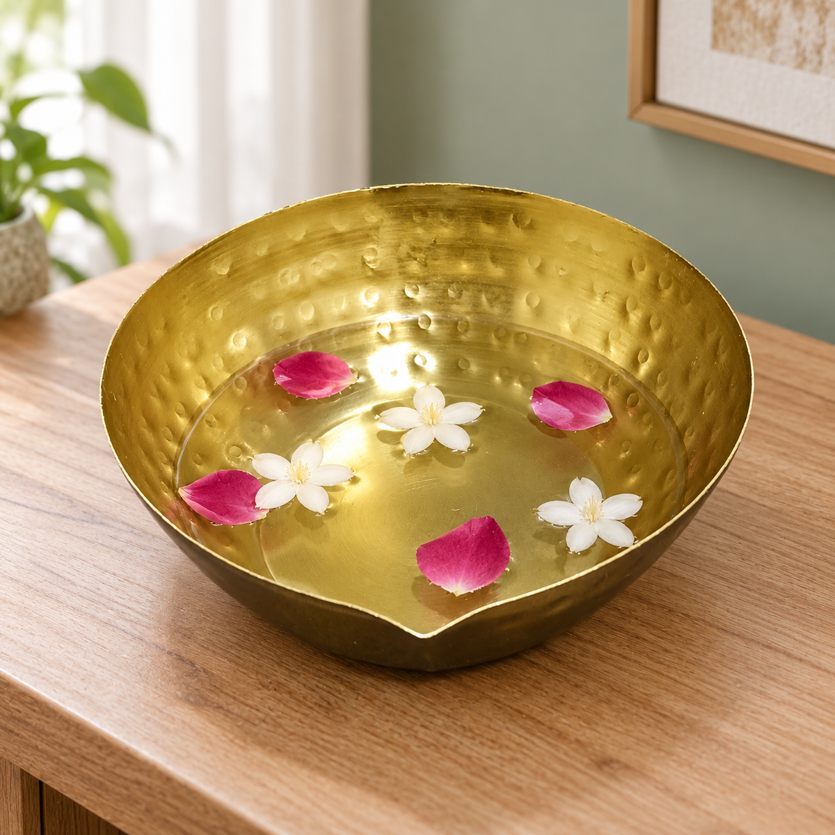 Golden Hammered Decorative Urli Bowl | HOM-WCT039