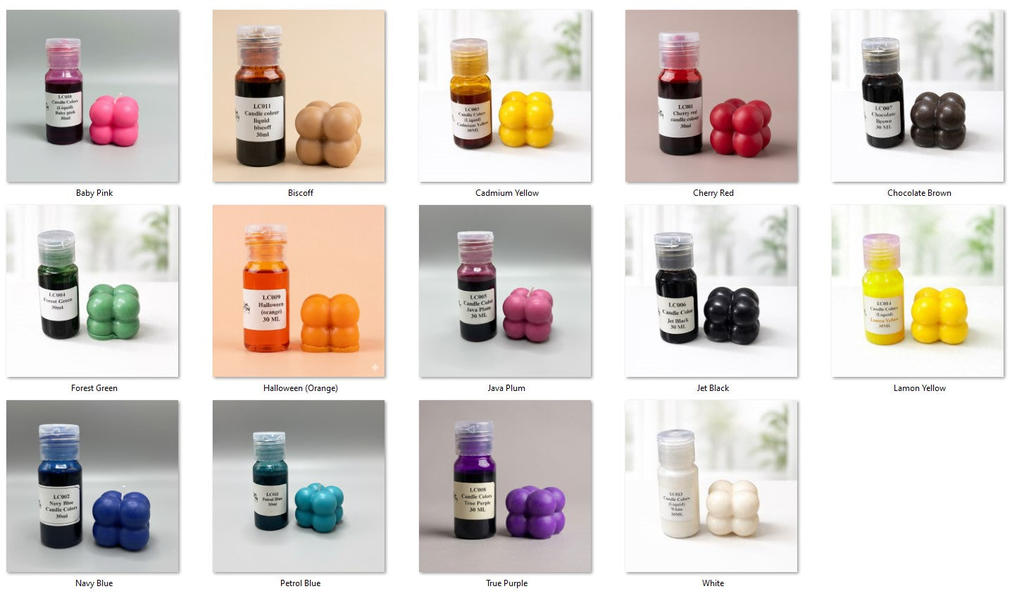 Candle Colours Liquid Set of 15 CK006