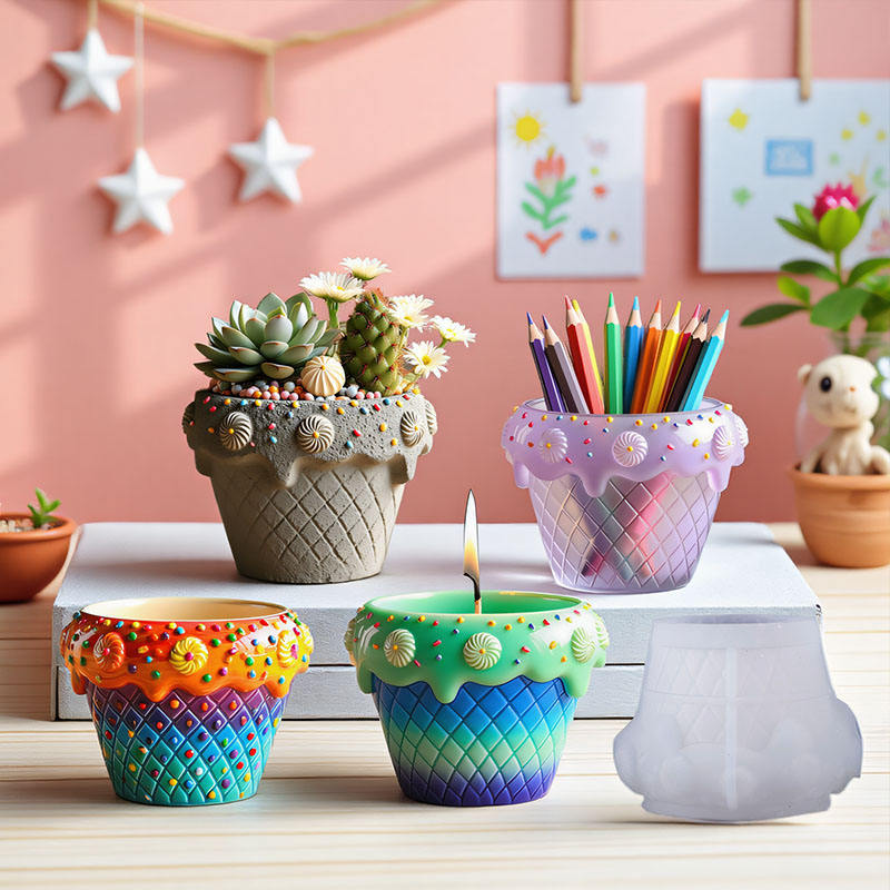 Icecream cone planter Jar Mold ARM457