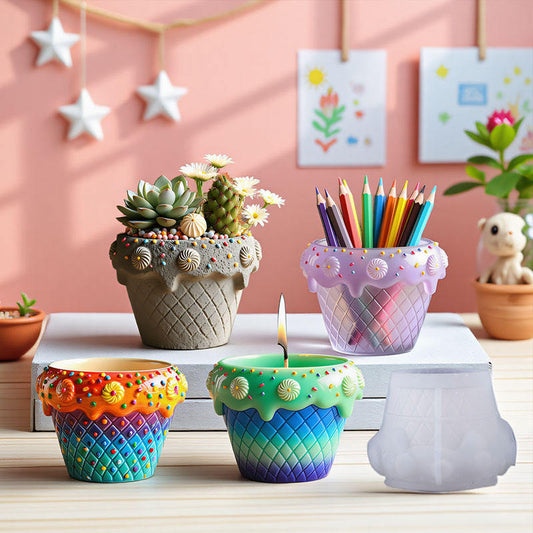 Icecream cone planter Jar Mold ARM457