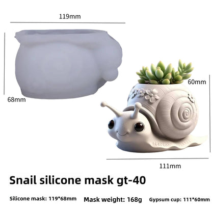Snail Silicon Planter Jar Mold ARM442