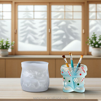 Merry Christmas Planter Jar Mold ARM447