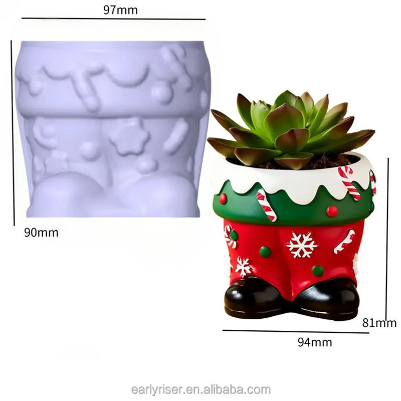 Merry Christmas Planter Jar Mold ARM447