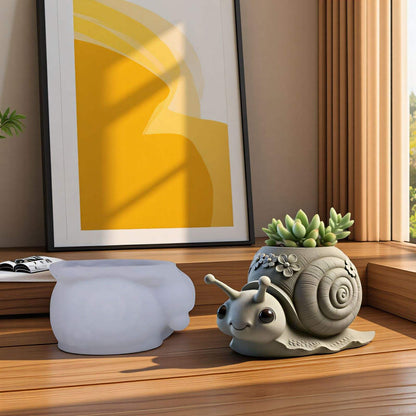 Snail Silicon Planter Jar Mold ARM442