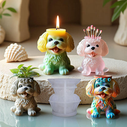 Teddy Dog Vase Jar Mold ARM451