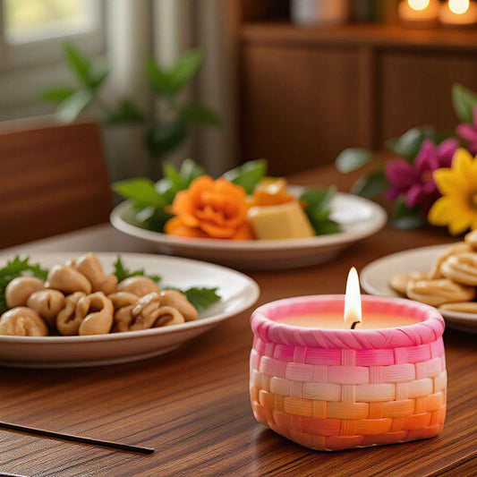 Bamboo Basket Planter Jar Mold ARM455