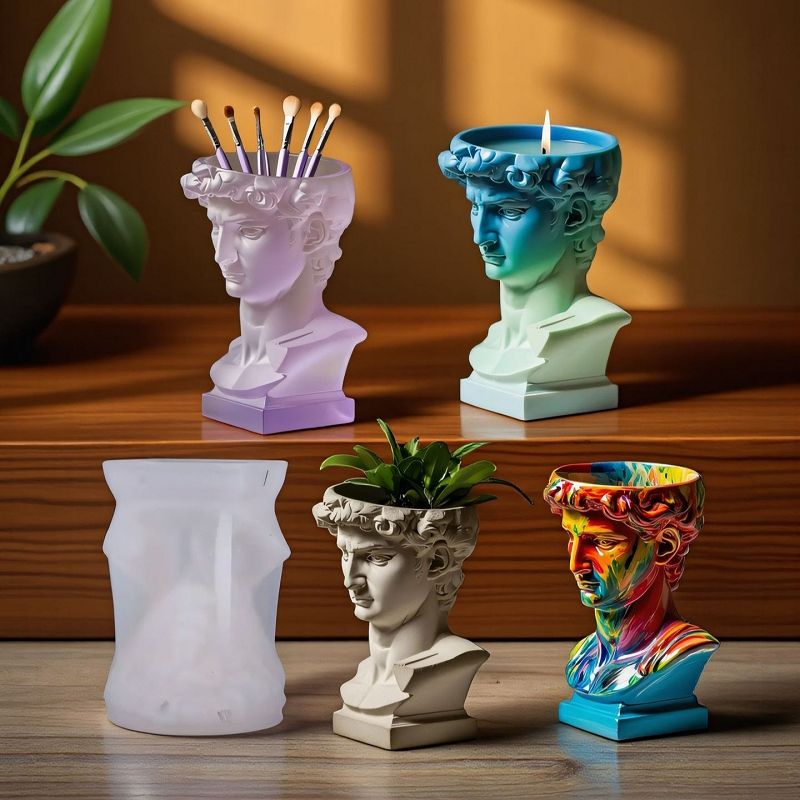 David head planter Jar Mold ARM444