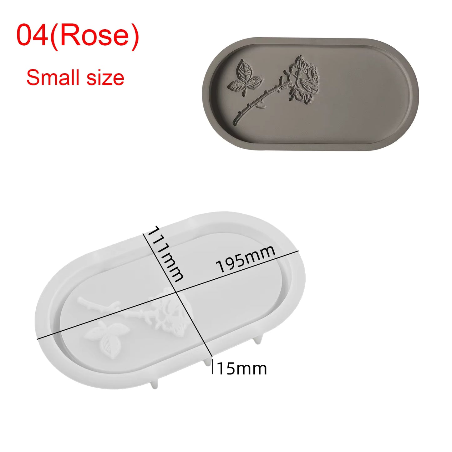 Oval Tray Mold With Flower Edges l ARM506