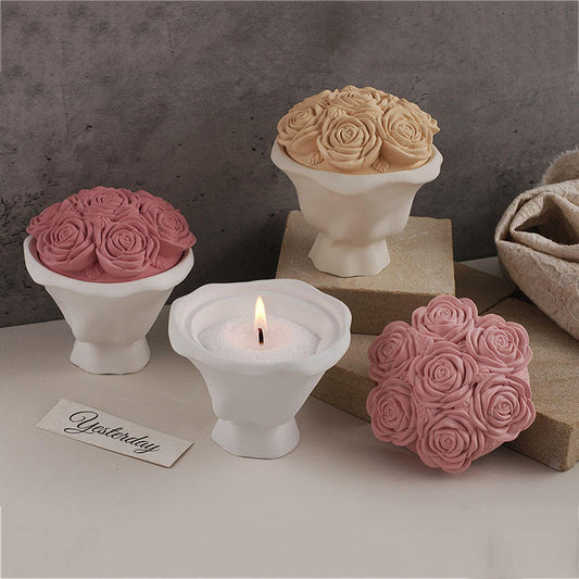 Rose Bouquet Jar Silicone Mold ARM400
