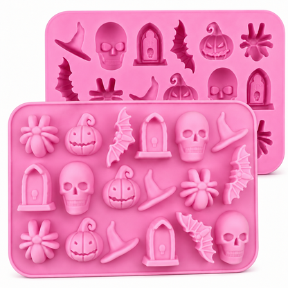 Halloween Skull, Pumpkin & Bat Silicone Mold