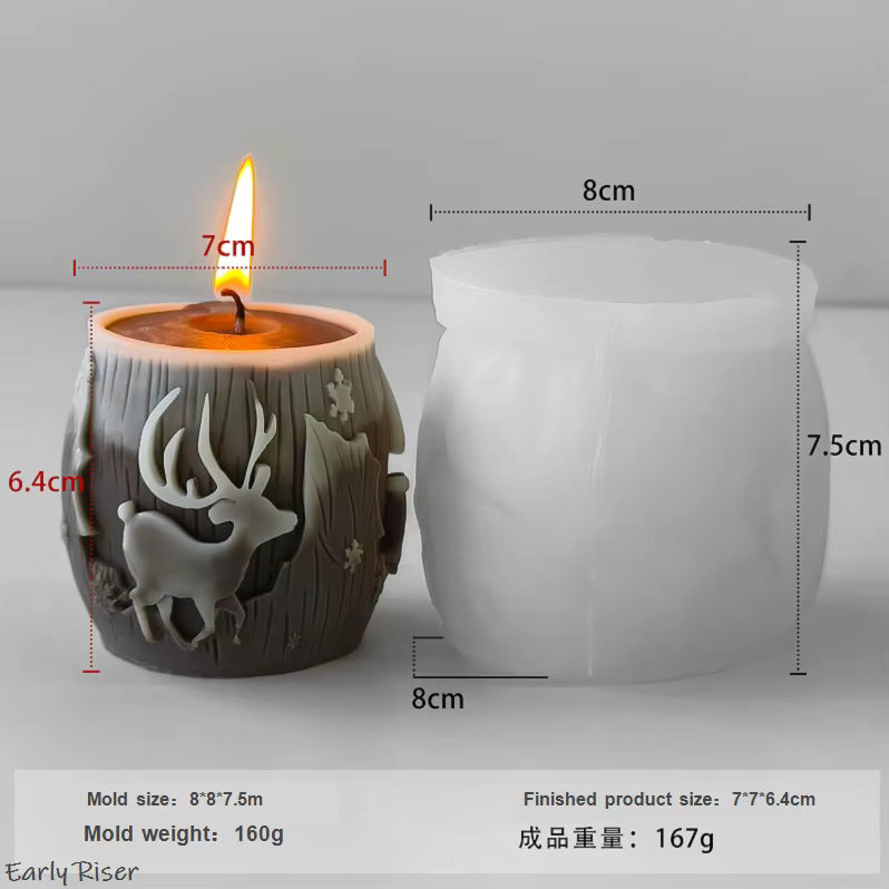 Christmas Reindeer cylinder Mold WCM748