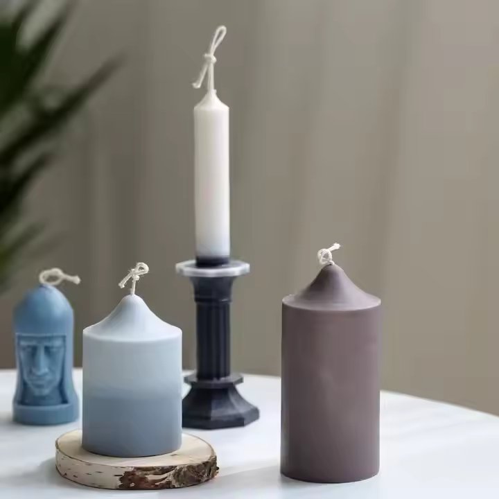 Plain Aesthetic Pillar Candle Mold WCM679 to WCM682