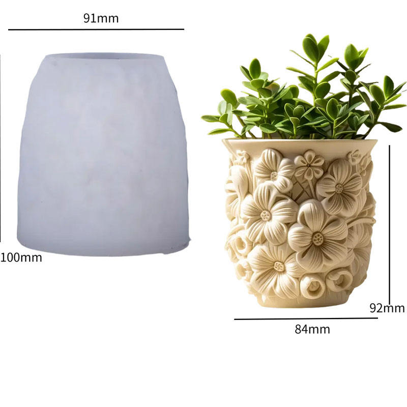 FLORAL PLANTER Jar Mold ARM446