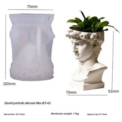 David head planter Jar Mold ARM444