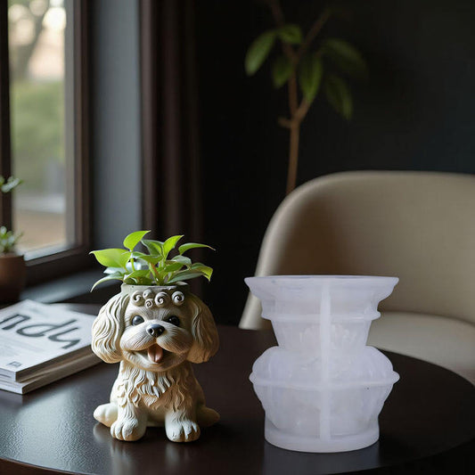 Teddy Dog Vase Jar Mold ARM451