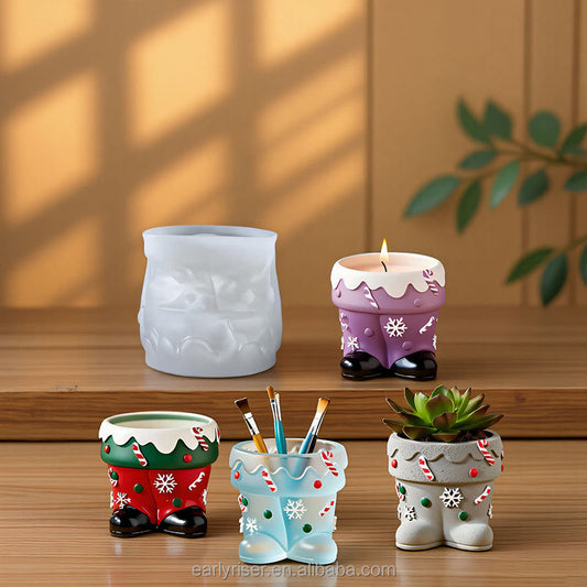 Merry Christmas Planter Jar Mold ARM447