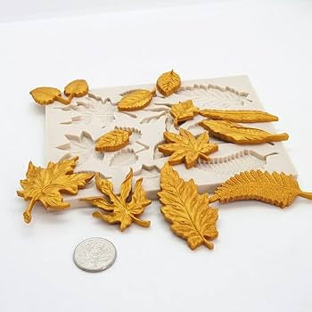 12-Cavity Autumn Leaves Detail Mould CFM381 (own)