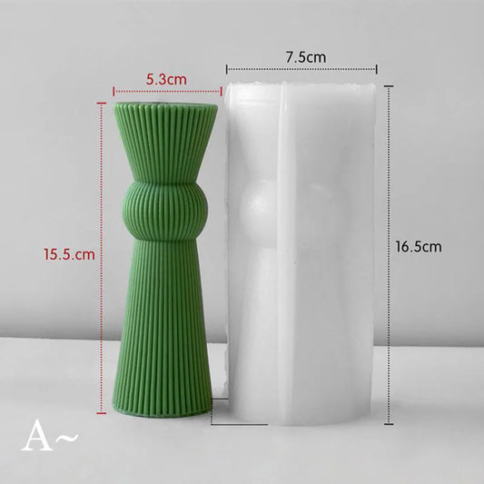Ribbed Pillar Candle Silicone Mold | WCM875