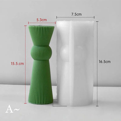 Ribbed Pillar Candle Silicone Mold | WCM875
