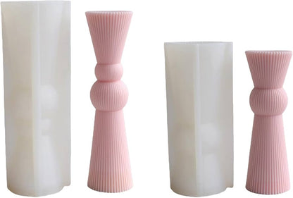 Ribbed Pillar Candle Silicone Mold | WCM875