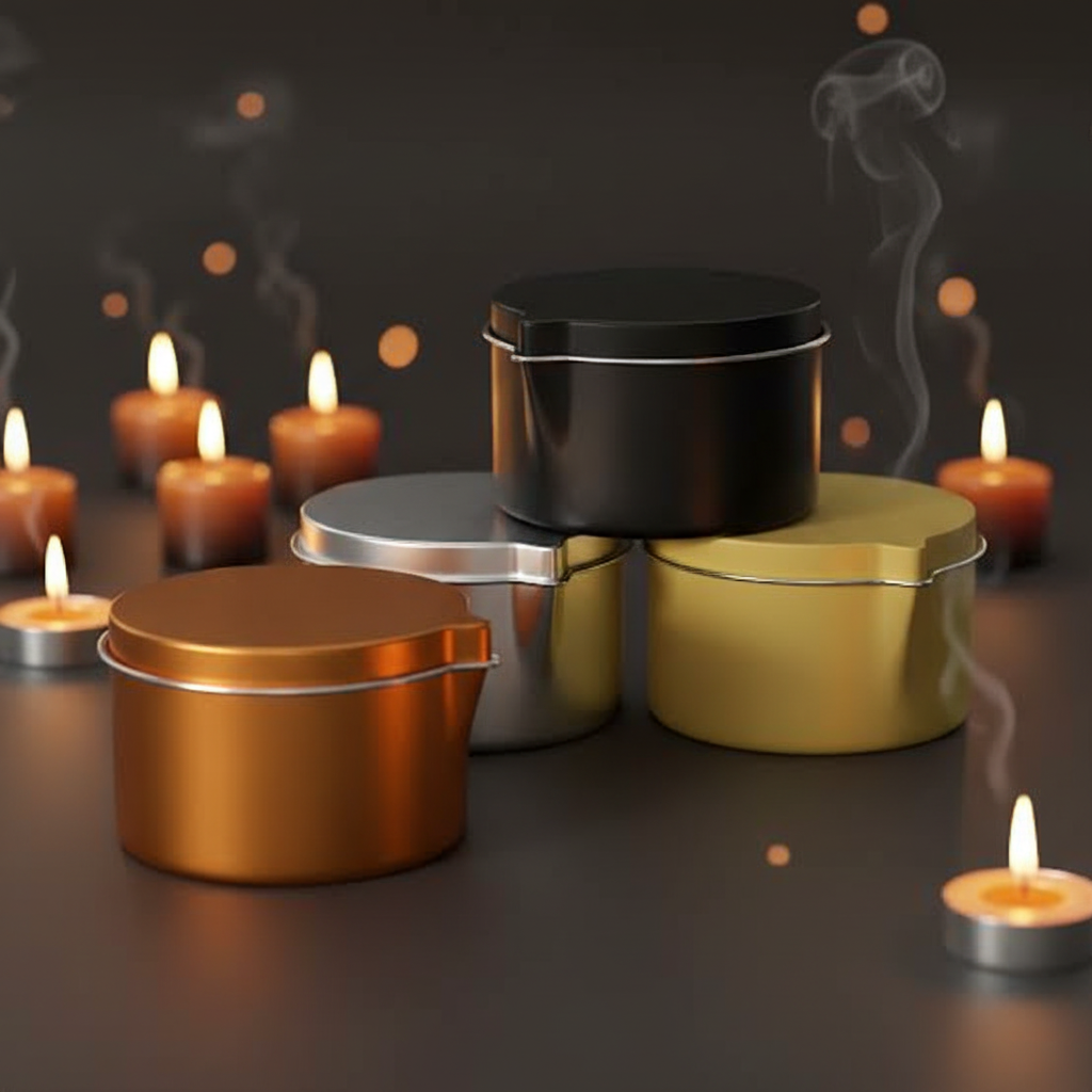 Beaker jar/Massage Metal Candle Tin Jar with Lid | PM422