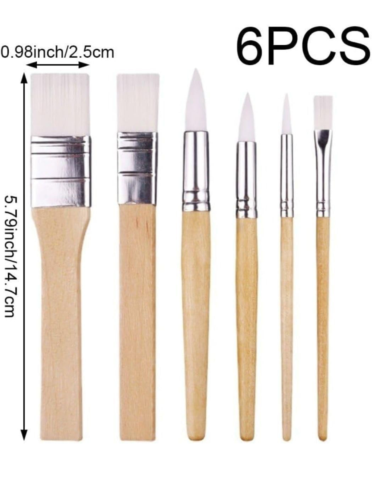6 Pcs Paint Brush Set – Nylon Hair Art Brushes