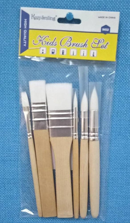 6 Pcs Paint Brush Set – Nylon Hair Art Brushes