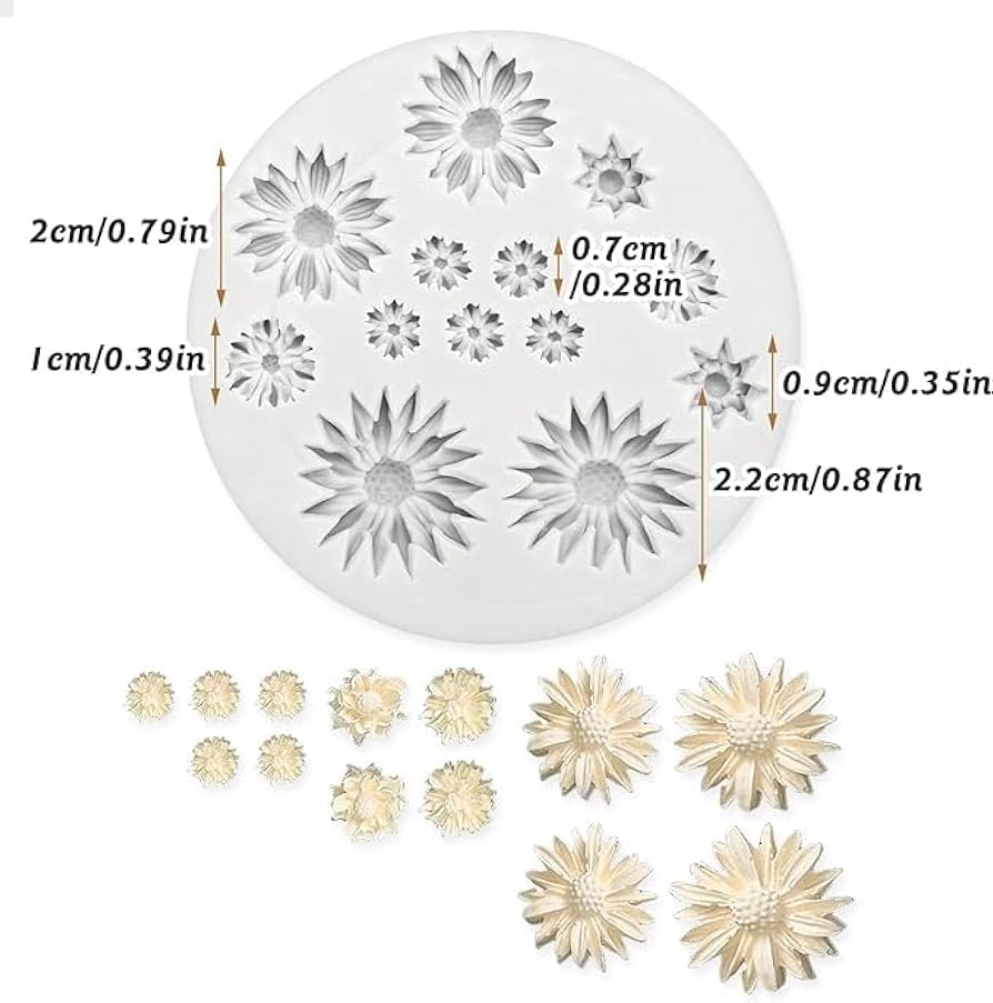 Multi-Size Sunburst Daisy Mould CFM388