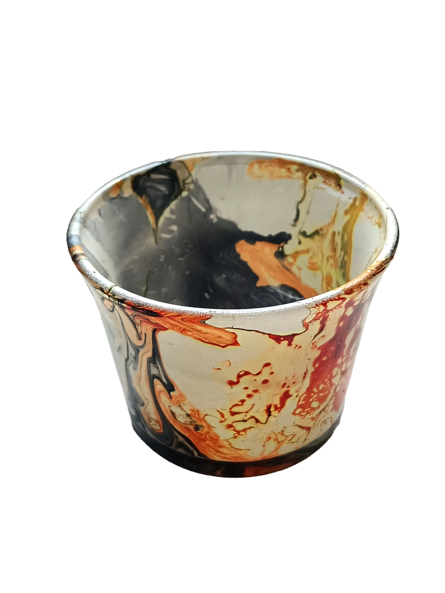 Marble Short Glass Small , Glass Candle Jars 6 pcs PM412