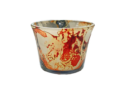 Marble Short Glass Small , Glass Candle Jars 6 pcs PM412