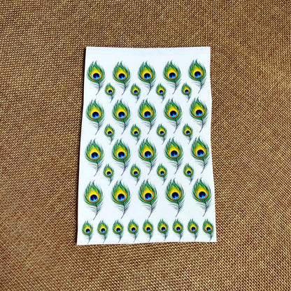 Premium Peacock Feather UV Transfer Stickers | UV001