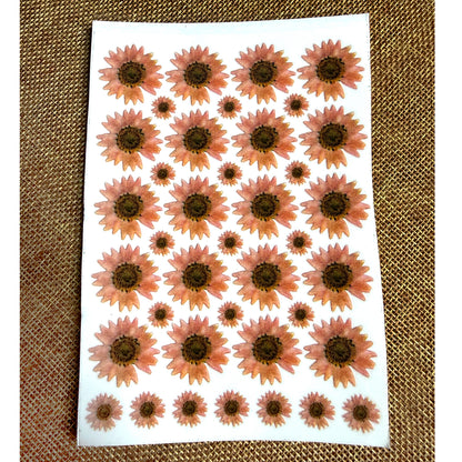 Premium Peach Sunflower UV Transfer Stickers | UV007