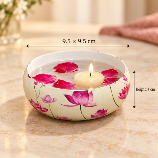 Lotus Printed Decorative Urli Bow | HOM-WCT044