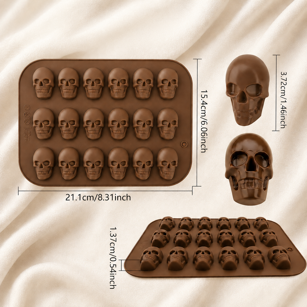 Halloween Skull 18 Cavity  Mold