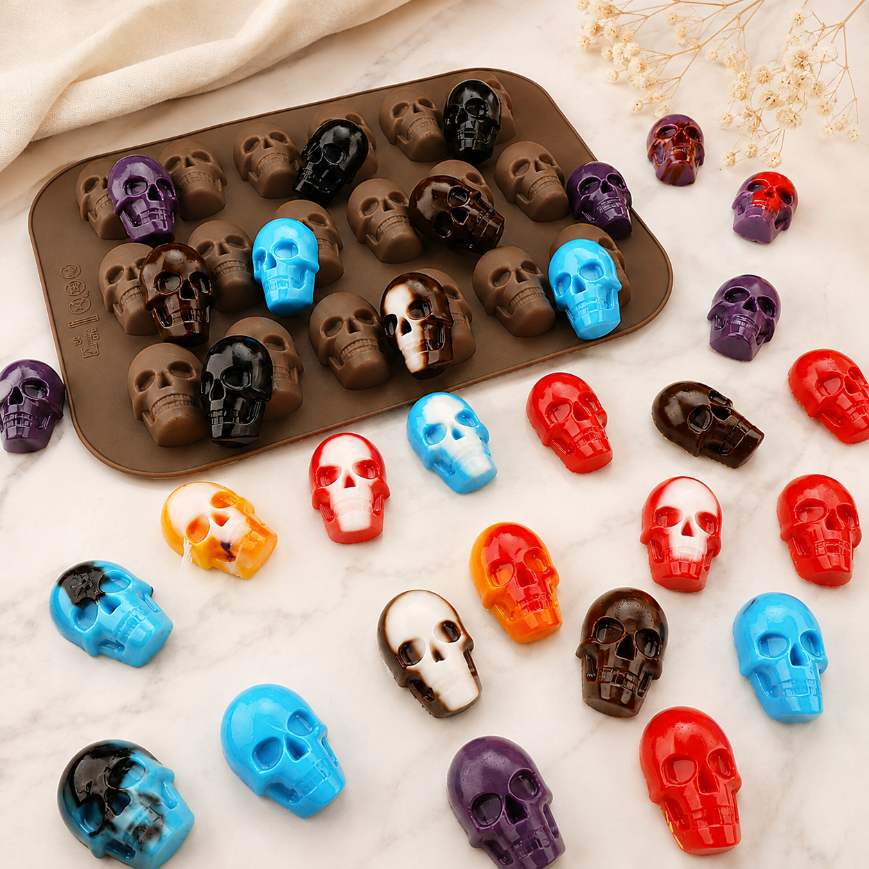 Halloween Skull 18 Cavity  Mold
