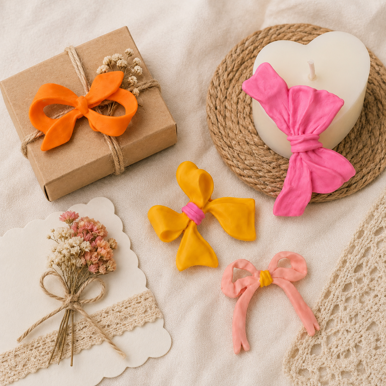 Cute Ribbon Bow 4 Design Mold