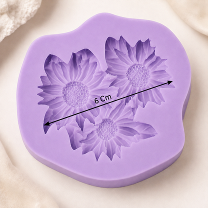 Triple Daisy Flower Silicone Mold
