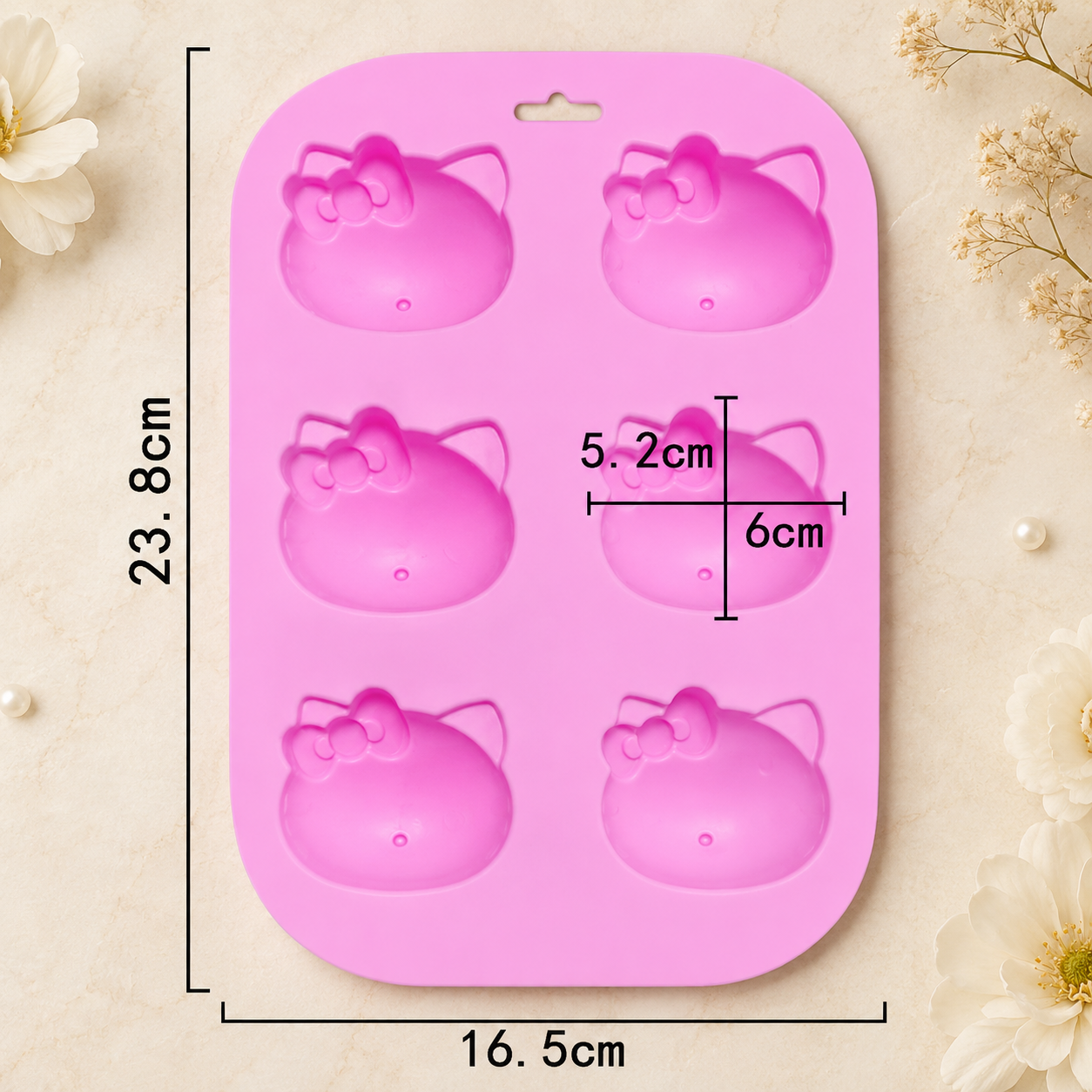 6 Cavity Bow Kitty Mold