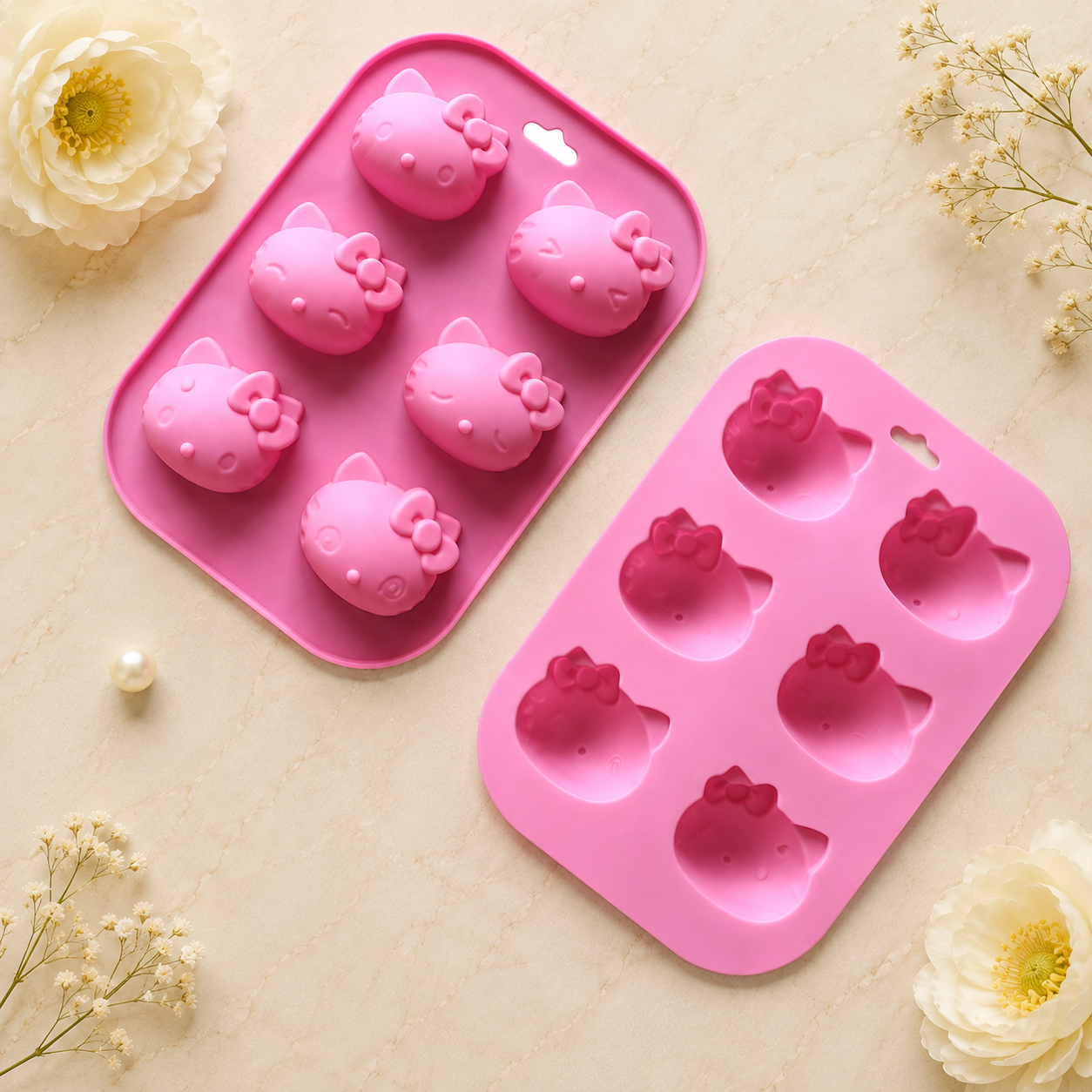 6 Cavity Bow Kitty Mold
