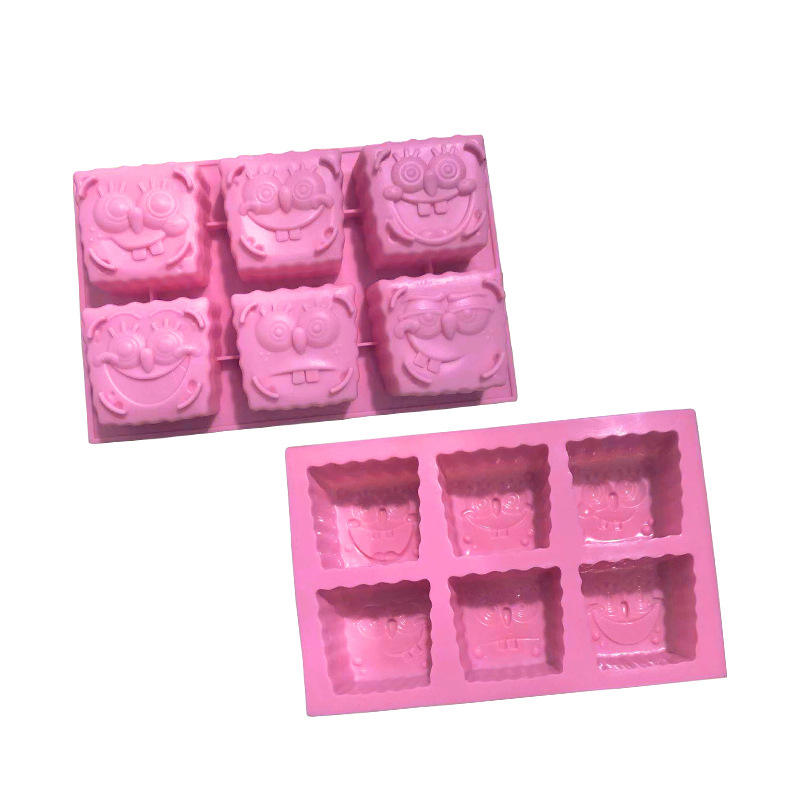 6 Cavity Funny Sponge Character Mold