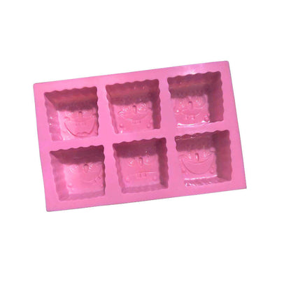 6 Cavity Funny Sponge Character Mold
