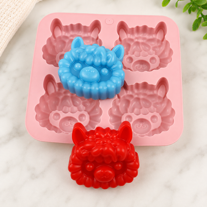 4-Cavity Alpaca Face Mold