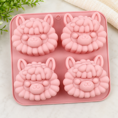 4-Cavity Alpaca Face Mold