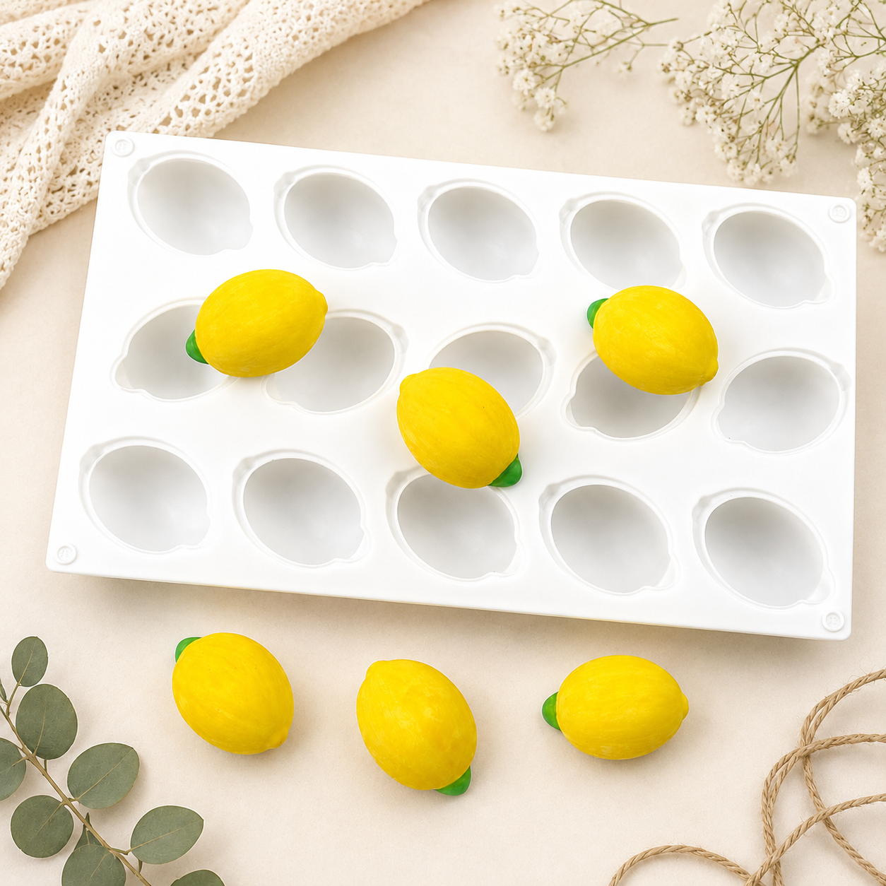15 Cavity Mini Lemon Shape Mold