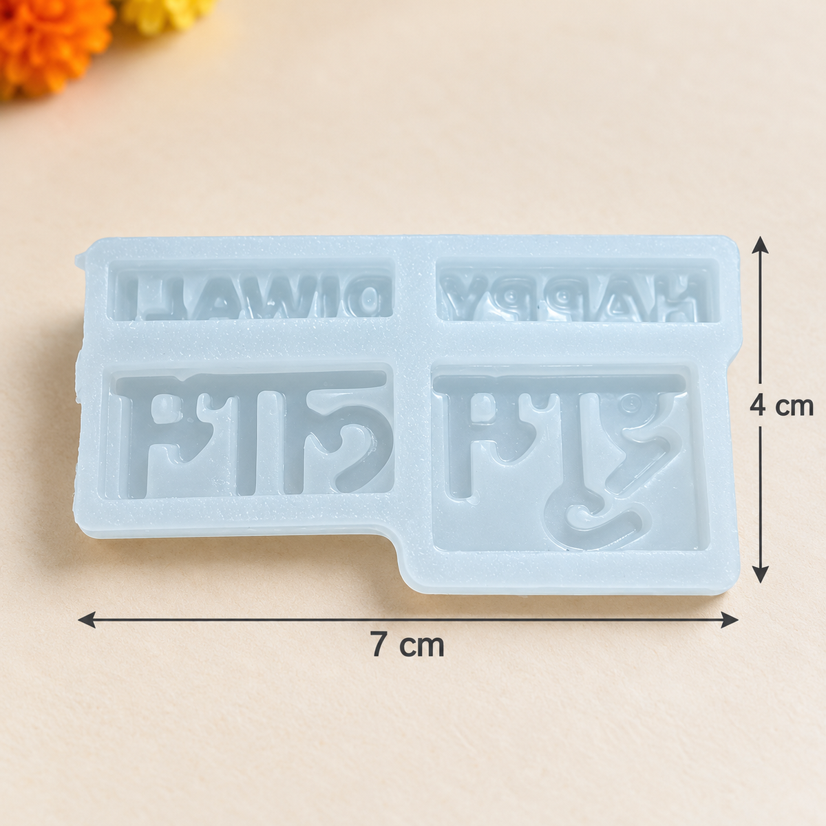 4 Cavity Shubh Labh Happy Diwali Silicone Mold | MLD-CFM507[own]