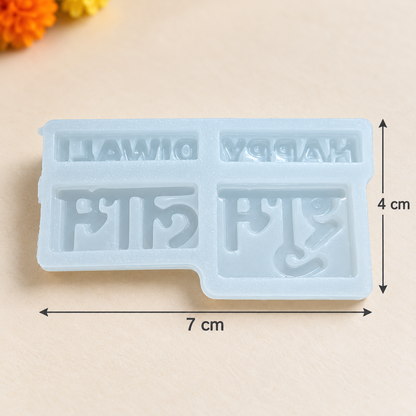 4 Cavity Shubh Labh Happy Diwali Silicone Mold | MLD-CFM507[own]